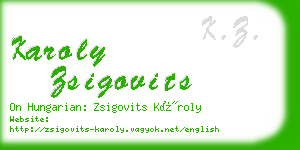 karoly zsigovits business card